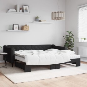 Trundle sofa bed with black fabric mattress 90x200 cm by vidaXL, Beds and slatted bases - Ref: Foro24-3197446, Price: 419,99 ...