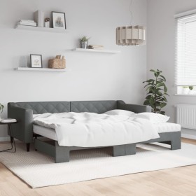 Sofá cama nido con colchón tela gris oscuro 90x200 cm de vidaXL, Camas y somieres - Ref: Foro24-3197445, Precio: 425,99 €, De...