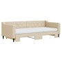 Trundle sofa bed with cream fabric mattress 90x200 cm by vidaXL, Beds and slatted bases - Ref: Foro24-3197448, Price: 418,99 ...