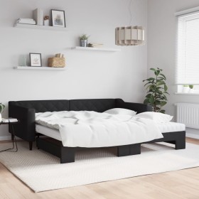 Trundle sofa bed with black fabric mattress 100x200 cm by vidaXL, Beds and slatted bases - Ref: Foro24-3197451, Price: 564,57...