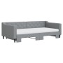 Trundle sofa bed with light gray fabric mattress 100x200 cm by vidaXL, Beds and slatted bases - Ref: Foro24-3197449, Price: 4...