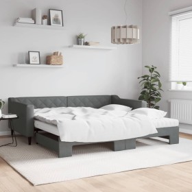 Sofá cama nido con colchón tela gris oscuro 100x200 cm de vidaXL, Camas y somieres - Ref: Foro24-3197450, Precio: 446,24 €, D...