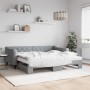 Trundle sofa bed with light gray fabric mattress 90x190 cm by vidaXL, Beds and slatted bases - Ref: Foro24-3197454, Price: 44...