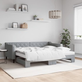 Trundle sofa bed with light gray fabric mattress 90x190 cm by vidaXL, Beds and slatted bases - Ref: Foro24-3197454, Price: 50...