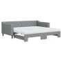 Trundle sofa bed with light gray fabric mattress 90x190 cm by vidaXL, Beds and slatted bases - Ref: Foro24-3197454, Price: 44...