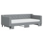 Trundle sofa bed with light gray fabric mattress 90x190 cm by vidaXL, Beds and slatted bases - Ref: Foro24-3197454, Price: 44...