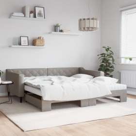 Sofá cama nido con colchón tela gris taupe 100x200 cm de vidaXL, Camas y somieres - Ref: Foro24-3197452, Precio: 442,99 €, De...