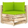 Ecksofa mit grün imprägnierten Holzkissen von vidaXL, Modulare Sofas für den Außenbereich - Ref: Foro24-3074506, Preis: 148,3...