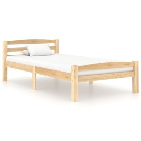 Solid pine wood bed frame 90x200 cm by vidaXL, Beds and slatted bases - Ref: Foro24-322061, Price: 104,25 €, Discount: %