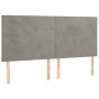 Cabeceros 4 unidades de terciopelo gris claro 100x5x78/88 cm de vidaXL, Cabeceros y pies de cama - Ref: Foro24-3116118, Preci...