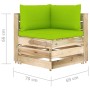 Ecksofa mit grün imprägnierten Holzkissen von vidaXL, Modulare Sofas für den Außenbereich - Ref: Foro24-3074506, Preis: 148,3...