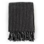 Black cotton checkered blanket 125x150 cm by vidaXL, Blankets - Ref: Foro24-245330, Price: 16,76 €, Discount: %