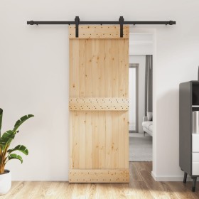 Sliding door with solid pine wood fittings 80x210 cm by vidaXL, Doors - Ref: Foro24-3202987, Price: 150,58 €, Discount: %