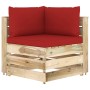 Ecksofa mit grün imprägnierten Holzkissen von vidaXL, Modulare Sofas für den Außenbereich - Ref: Foro24-3074501, Preis: 151,2...