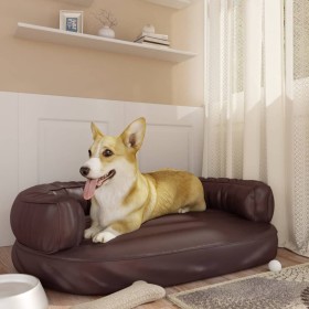 Brown synthetic leather foam dog bed 88x65 cm by vidaXL, Beds for dogs - Ref: Foro24-171321, Price: 63,60 €, Discount: %