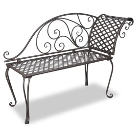 Aged brown steel garden lounger bench 128 cm by vidaXL, garden benches - Ref: Foro24-40717, Price: 111,95 €, Discount: %