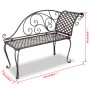 Aged brown steel garden lounger bench 128 cm by vidaXL, garden benches - Ref: Foro24-40717, Price: 111,95 €, Discount: %