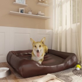 Brown synthetic leather dog bed 80x68x23 cm by vidaXL, Beds for dogs - Ref: Foro24-171244, Price: 39,65 €, Discount: %