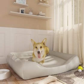 Cama para perros de cuero sintético beige 80x68x23 cm de vidaXL, Camas para perros - Ref: Foro24-171250, Precio: 36,99 €, Des...