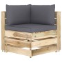 Ecksofa mit grün imprägnierten Holzkissen von vidaXL, Modulare Sofas für den Außenbereich - Ref: Foro24-3074495, Preis: 158,5...