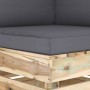 Ecksofa mit grün imprägnierten Holzkissen von vidaXL, Modulare Sofas für den Außenbereich - Ref: Foro24-3074495, Preis: 158,5...