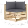 Ecksofa mit grün imprägnierten Holzkissen von vidaXL, Modulare Sofas für den Außenbereich - Ref: Foro24-3074495, Preis: 158,5...