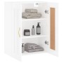 Glossy white engineered wood wall cabinet 69.5x34x90 cm by vidaXL, Sideboards - Ref: Foro24-835012, Price: 78,92 €, Discount: %