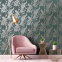 DUTCH WALLCOVERINGS Grüne und silberne Pfauentapete von DUTCH WALLCOVERINGS, Bemaltes Papier - Ref: Foro24-437418, Preis: 31,...