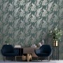 DUTCH WALLCOVERINGS Grüne und silberne Pfauentapete von DUTCH WALLCOVERINGS, Bemaltes Papier - Ref: Foro24-437418, Preis: 31,...