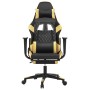 Silla gaming con reposapiés cuero sintético negro dorado de vidaXL, Sillones para videojuegos - Ref: Foro24-3143766, Precio: ...