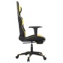 Silla gaming con reposapiés cuero sintético negro dorado de vidaXL, Sillones para videojuegos - Ref: Foro24-3143766, Precio: ...