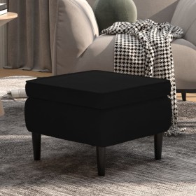 Hocker mit Holzbeinen aus schwarzem Samt von vidaXL, Klapphocker und Stühle - Ref: Foro24-329442, Preis: 80,79 €, Rabatt: %