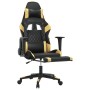 Gaming-Stuhl mit Fußstütze aus schwarzem, goldenem Kunstleder von vidaXL, Gaming-Stühle - Ref: Foro24-3143766, Preis: 146,48 ...