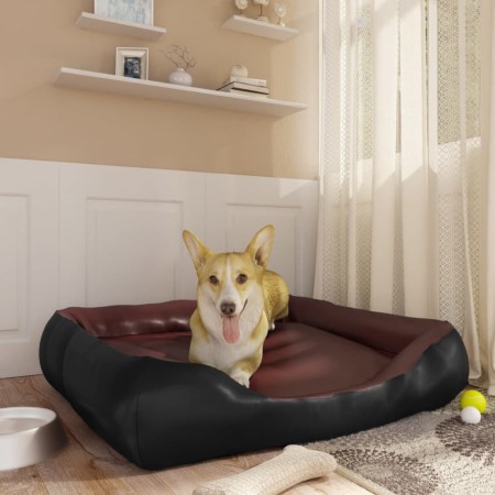 Black and brown synthetic leather dog bed 80x68x23 cm by vidaXL, Beds for dogs - Ref: Foro24-171241, Price: 36,99 €, Discount: %