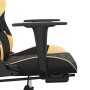 Silla gaming con reposapiés cuero sintético negro dorado de vidaXL, Sillones para videojuegos - Ref: Foro24-3143766, Precio: ...