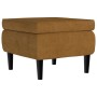 Taburete con patas de madera terciopelo marrón de vidaXL, Taburetes y sillas plegables - Ref: Foro24-329444, Precio: 80,79 €,...