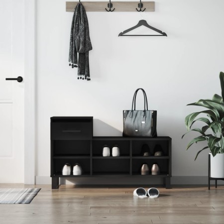 Black plywood shoe cabinet 102x36x60 cm by vidaXL, Shoe racks and shoe organizers - Ref: Foro24-831373, Price: 58,55 €, Disco...