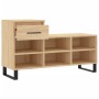 Mueble zapatero madera contrachapada roble Sonoma 102x36x60 cm de vidaXL, Zapateros y organizadores de calzado - Ref: Foro24-...