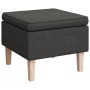 Taburete con patas de madera tapizado tejido gris oscuro de vidaXL, Taburetes y sillas plegables - Ref: Foro24-329426, Precio...