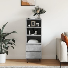 Concrete gray plywood tall sideboard 40x36x110 cm by vidaXL, Sideboards - Ref: Foro24-831512, Price: 63,97 €, Discount: %