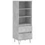 Aparador alto madera contrachapada gris hormigón 40x36x110 cm de vidaXL, Aparadores - Ref: Foro24-831512, Precio: 63,97 €, De...