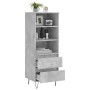 Aparador alto madera contrachapada gris hormigón 40x36x110 cm de vidaXL, Aparadores - Ref: Foro24-831512, Precio: 63,97 €, De...