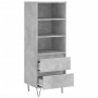 Aparador alto madera contrachapada gris hormigón 40x36x110 cm de vidaXL, Aparadores - Ref: Foro24-831512, Precio: 63,97 €, De...