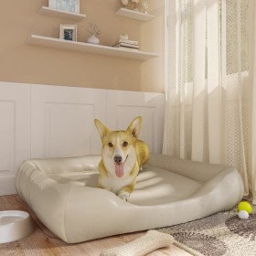 Beige synthetic leather dog bed 105x80x25 cm by vidaXL, Beds for dogs - Ref: Foro24-171251, Price: 54,27 €, Discount: %