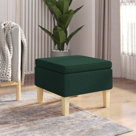 Hocker mit Holzbeinen, gepolstert mit dunkelgrünem Stoff von vidaXL, Klapphocker und Stühle - Ref: Foro24-329431, Preis: 75,4...