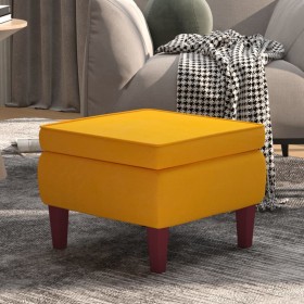 Taburete con patas de madera terciopelo amarillo de vidaXL, Taburetes y sillas plegables - Ref: Foro24-329464, Precio: 74,27 ...