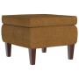 Taburete con patas de madera terciopelo marrón de vidaXL, Taburetes y sillas plegables - Ref: Foro24-329465, Precio: 64,87 €,...