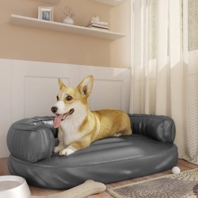 Gray synthetic leather foam dog bed 88x65 cm by vidaXL, Beds for dogs - Ref: Foro24-171318, Price: 58,81 €, Discount: %