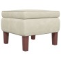 Stool with wooden legs and cream velvet. by vidaXL, Folding stools and chairs - Ref: Foro24-329466, Price: 85,29 €, Discount: %