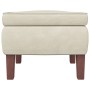 Stool with wooden legs and cream velvet. by vidaXL, Folding stools and chairs - Ref: Foro24-329466, Price: 85,29 €, Discount: %